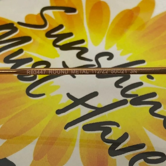 Ray-ban Round Sunglasses Gold Frame Copper Lens - Picture 3 of 6